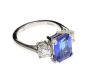 PLATINUM TANZANITE AND DIAMOND RING at Ross's Online Art Auctions
