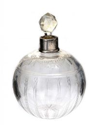 ETCHED GLASS PERFUME BOTTLE at Ross's Online Art Auctions