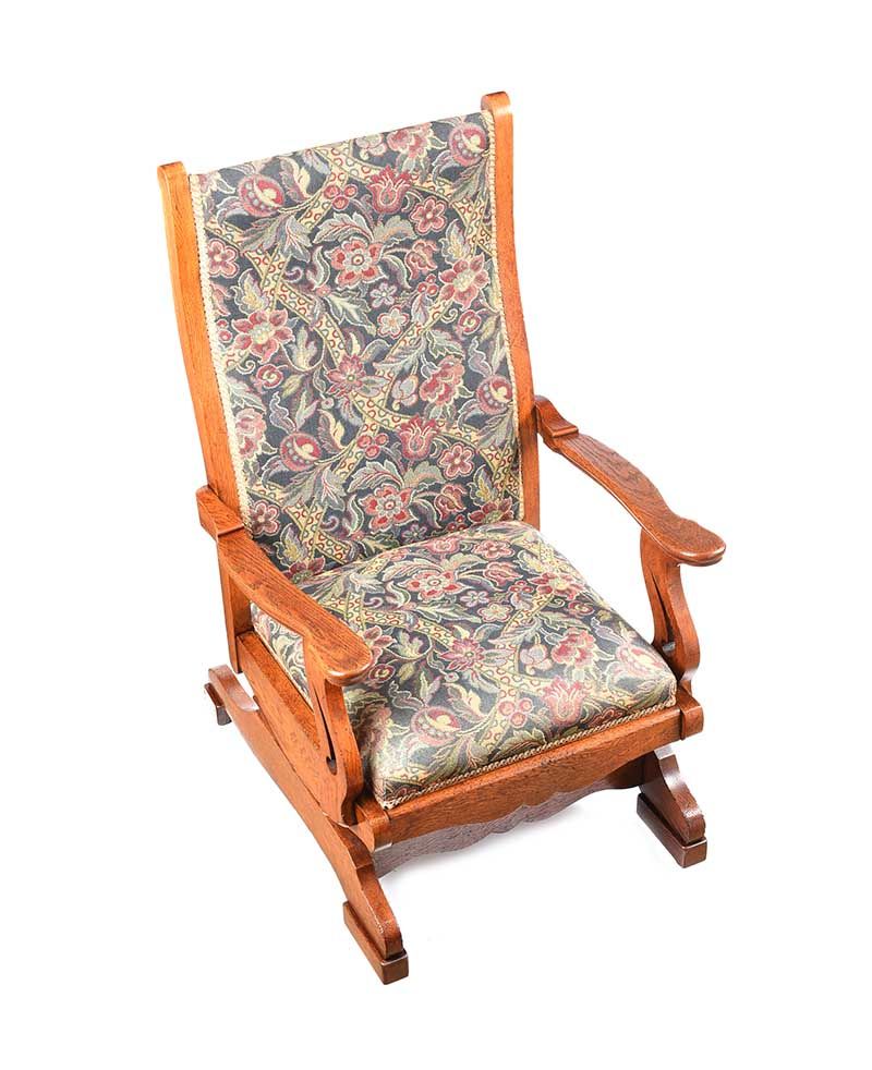 ARTS & CRAFTS OAK ROCKING CHAIR at Ross's Online Art Auctions