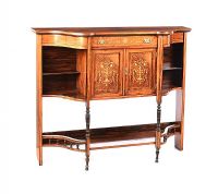 VICTORIAN INLAID SIDE CABINET at Ross's Online Art Auctions