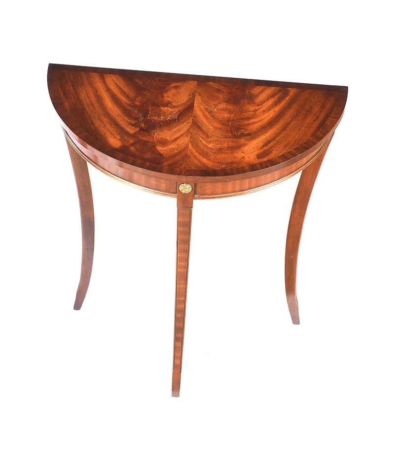 PAIR OF MAHOGANY DEMI LUNE HALL TABLES at Ross's Online Art Auctions