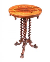 VICTORIAN INLAID MAHOGANY LAMP TABLE at Ross's Online Art Auctions