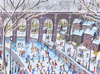 SKATING ON THE RIVER by John Ormsby at Ross's Online Art Auctions