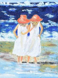 SISTERS by Rose Elizabeth Moorcroft at Ross's Online Art Auctions