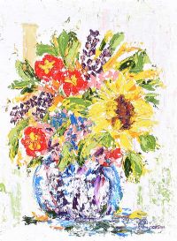 LONE SUNFLOWER by Lynda Cookson at Ross's Online Art Auctions