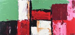 RED, BLACK & GREEN COMPOSITION by Gerald G. Beattie at Ross's Online Art Auctions