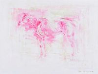 PINK HORSE STUDY by Con Campbell at Ross's Online Art Auctions