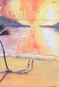WATCHING THE SUNSET by James Ndox at Ross's Online Art Auctions