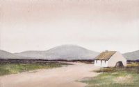 IRISH THATCHED COTTAGE & BOGLANDS by W.B. McBroom at Ross's Online Art Auctions