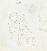 SEATED CHILDREN by Sophia Rosamund Praeger HRHA HRUA at Ross's Online Art Auctions