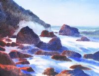 ROCKS ON THE ANTRIM COAST by Edith McClelland at Ross's Online Art Auctions