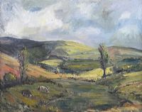 CATTLE GRAZING IN THE GLENS by David Johnston at Ross's Online Art Auctions