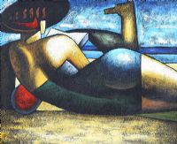 ON THE BEACH by Spanish School at Ross's Online Art Auctions