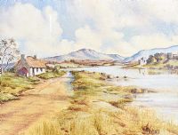 COTTAGE BY THE LOUGH by Denis Thornton at Ross's Online Art Auctions