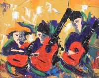 THREE RED GUITARS by Gerald G. Beattie at Ross's Online Art Auctions