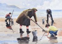 DIGGING FOR BAIT by James McDonald at Ross's Online Art Auctions