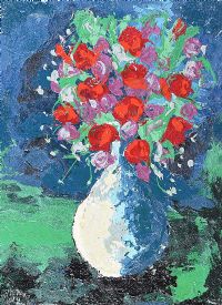 WILD ROSES & VASE by Gerald G. Beattie at Ross's Online Art Auctions