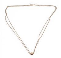 9CT ROSE GOLD DOUBLE CHAIN WITH SLIDER at Ross's Online Art Auctions