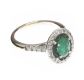 18CT WHITE GOLD EMERALD AND DIAMOND CLUSTER RING at Ross's Online Art Auctions