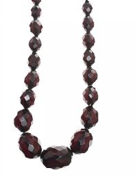 STRING OF SIMULATED JET BEADS at Ross's Online Art Auctions