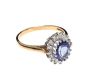 9CT GOLD DIAMOND AND BLUEBERRY QUARTZ CLUSTER RING at Ross's Online Art Auctions