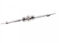 15CT GOLD SAPPHIRE AND DIAMOND BAR BROOCH at Ross's Online Art Auctions