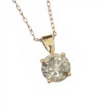 18CT GOLD DIAMOND SOLITAIRE PENDANT AND CHAIN at Ross's Online Art Auctions