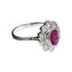 18CT WHITE GOLD RUBY AND DIAMOND CLUSTER RING at Ross's Online Art Auctions