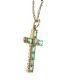 9CT GOLD EMERALD AND DIAMOND CROSS NECKLACE at Ross's Online Art Auctions