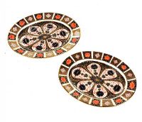 PAIR OF ROYAL CROWN DERBY OVAL PLATTERS at Ross's Online Art Auctions
