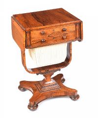 REGENCY ROSEWOOD SEWING TABLE at Ross's Online Art Auctions