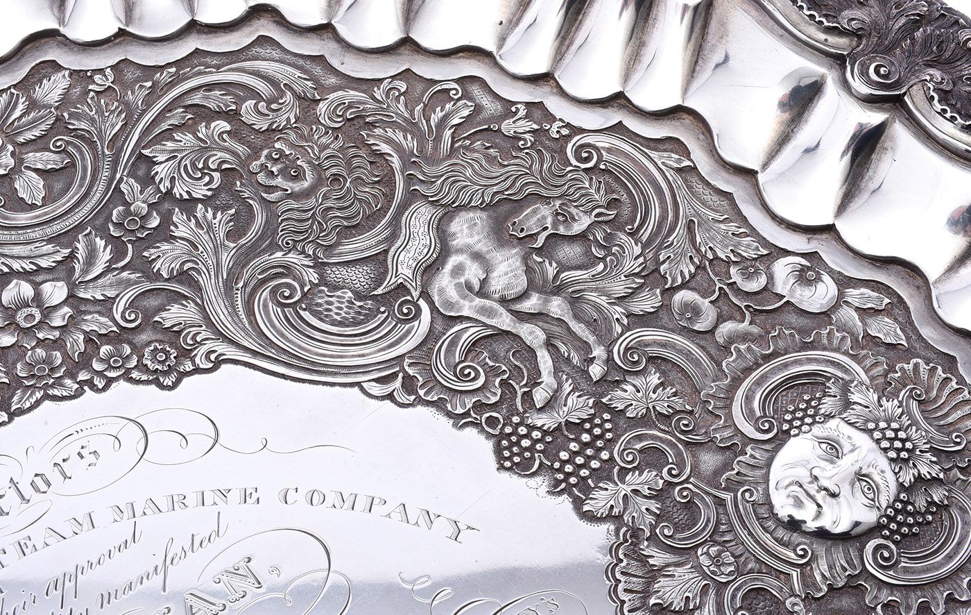FINE GEORGE IV IRISH SILVER SALVER TOGETHER WITH NINETEENTH CENTURY OIL PAINTING at Ross's Online Art Auctions