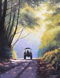 MASSEY ON THE ROAD BY THE TREES by Gregory Moore at Ross's Online Art Auctions
