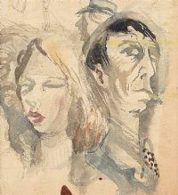 FACES AT THE FAIR by George Campbell RHA RUA at Ross's Online Art Auctions