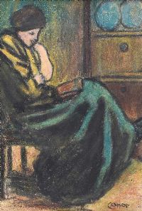 A QUIET READ by William Conor RHA RUA at Ross's Online Art Auctions