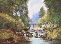 BRIDGE IN TOLLYMORE FOREST by Dennis Orme Shaw at Ross's Online Art Auctions