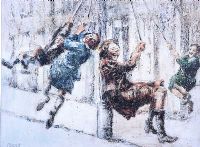 THE LAMP POST SWING by William Conor RHA RUA at Ross's Online Art Auctions