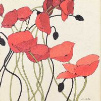 STILL LIFE, POPPIES by Novak at Ross's Online Art Auctions