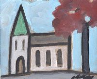 THE VILLAGE CHURCH by Markey Robinson at Ross's Online Art Auctions