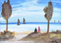 WATCHING THE SAILBOATS by Markey Robinson at Ross's Online Art Auctions