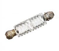 VICTORIAN CUT-GLASS DOUBLE-ENDED PERFUME BOTTLE at Ross's Online Art Auctions