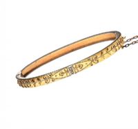 VICTORIAN GOLD-TONE BANGLE SET WITH SEED PEARLS at Ross's Online Art Auctions