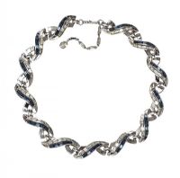 VINTAGE TRIFARI SILVER-TONE CRYSTAL-SET NECKLACE at Ross's Online Art Auctions