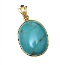 9CT GOLD TURQUOISE PENDANT at Ross's Online Art Auctions