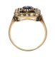9CT GOLD BLUE STONE AND SEED PEARL RING at Ross's Online Art Auctions