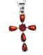 SILVER CROSS NECKLACE SET WITH GARNET at Ross's Online Art Auctions