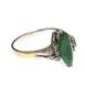 14CT WHITE GOLD JADE AND DIAMOND RING at Ross's Online Art Auctions