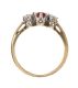 9CT GOLD RUBY AND DIAMOND THREE STONE RING at Ross's Online Art Auctions