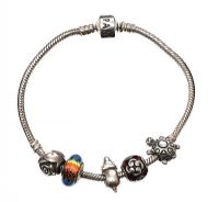 PANDORA STERLING SILVER BRACELET WITH ASSORTED CHARMS at Ross's Online Art Auctions