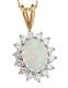 18CT GOLD OPAL AND DIAMOND CLUSTER NECKLACE at Ross's Online Art Auctions